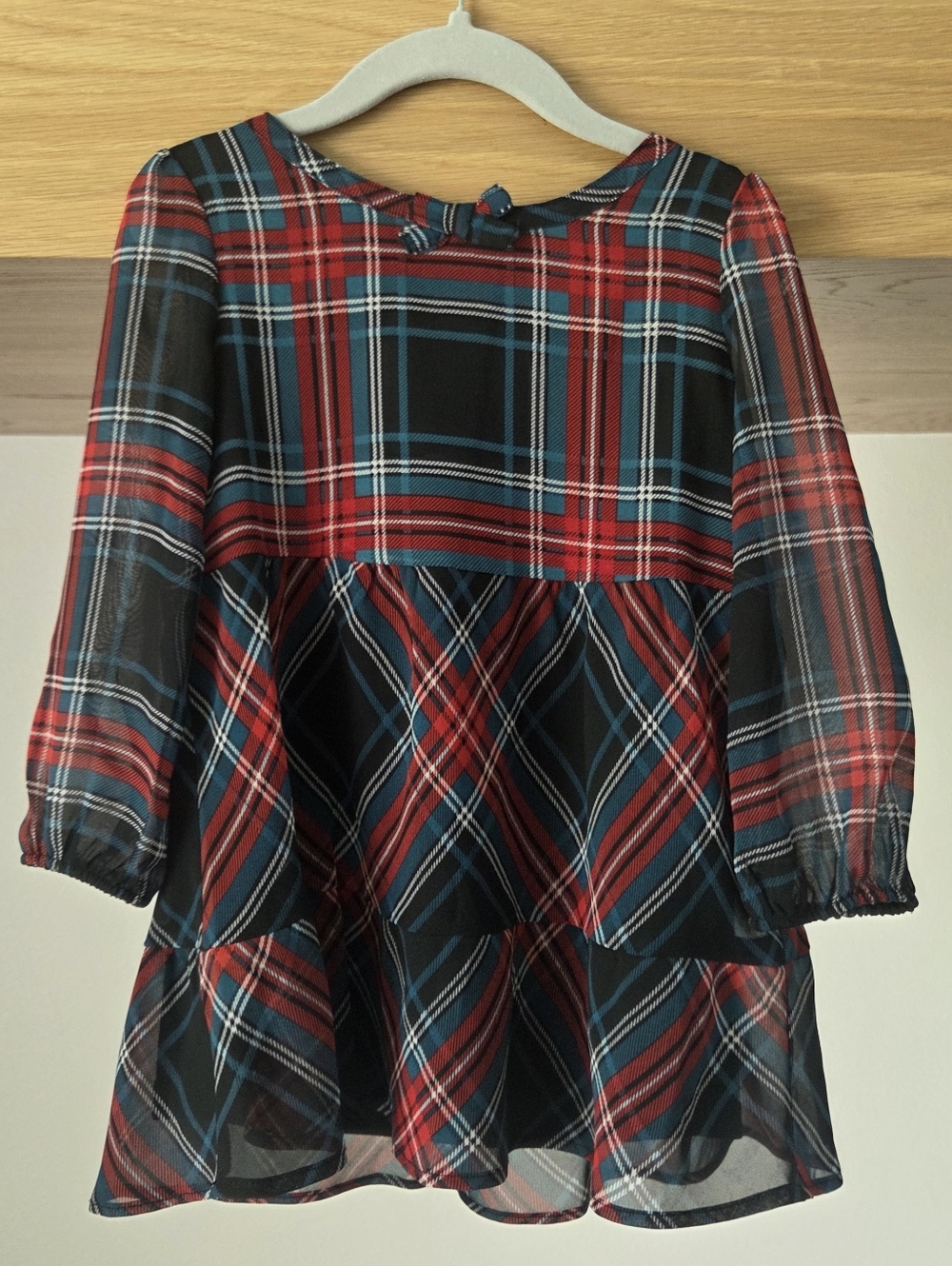 Classic Navy Red Plaid Tartan Dress